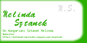 melinda sztanek business card